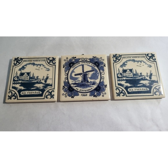 Holland America Line Cruise Ship Tiles MS Veendam & Statendam 1995 - Picture 4 of 8